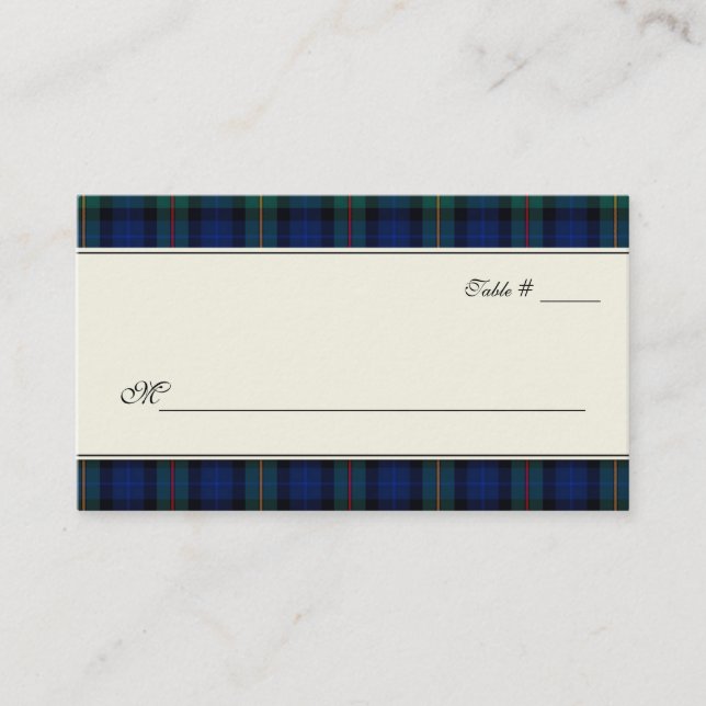 Smith Tartan Karierte Wedding Escort Platzkarte (Vorderseite)