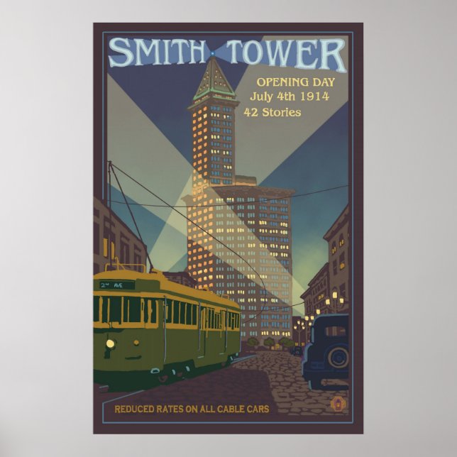 Smith Tower - Seattle, Washington Affiche de voyag (Devant)