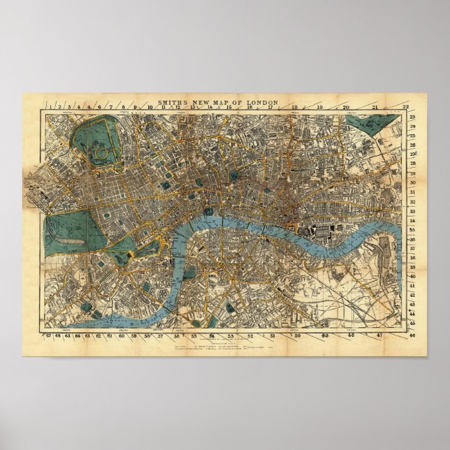 Smithe neue Karte von London 1860 Poster (Vorne)