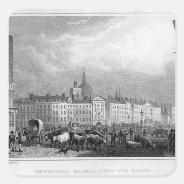 Smithfield Market aus den Barren Quadratischer Aufkleber (Vorderseite)