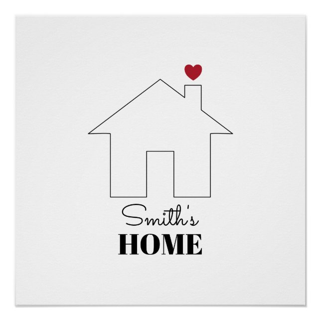 Smiths Zuhause mit Herz Poster (Vorderseite)