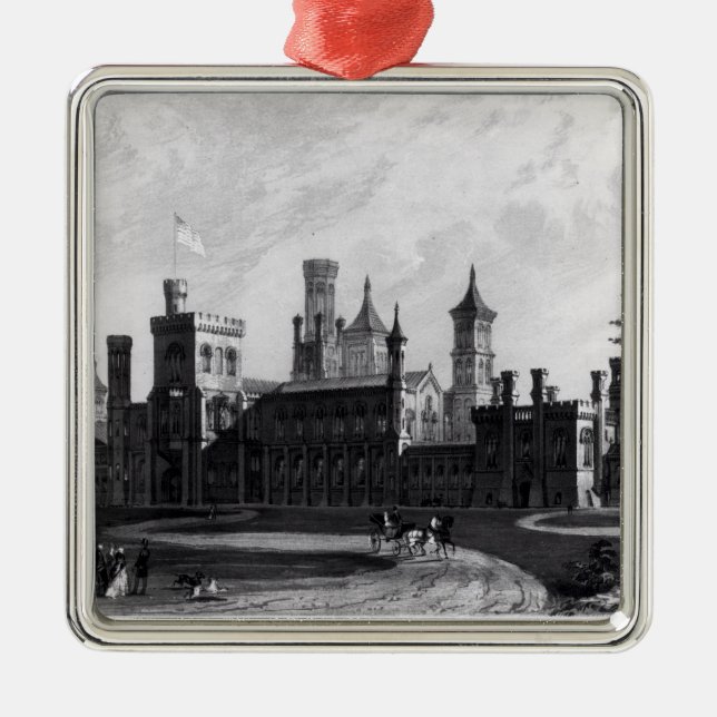 Smithsonian Institution vom Südwesten Silbernes Ornament (Vorne)