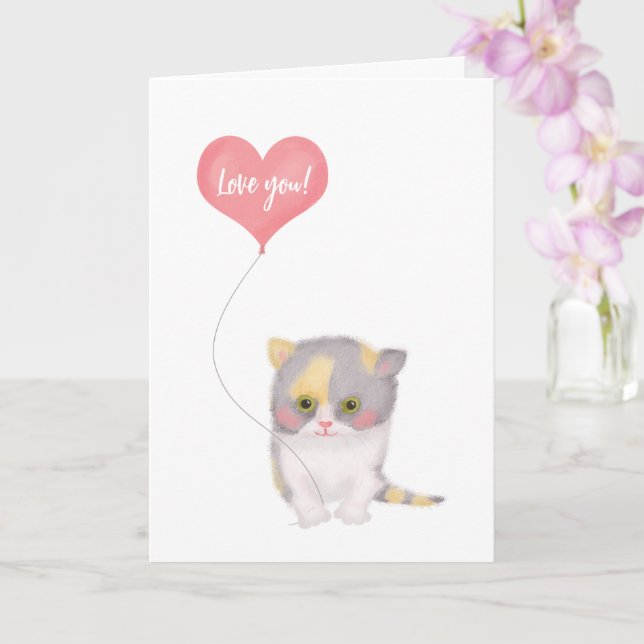 Smitten Kitten 'Love you' Carte Saint Valentin (Orchidée)
