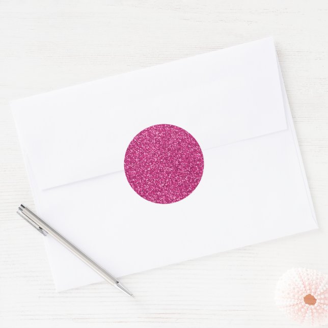 Smitten Pink Glitzer Runder Aufkleber (Umschlag)