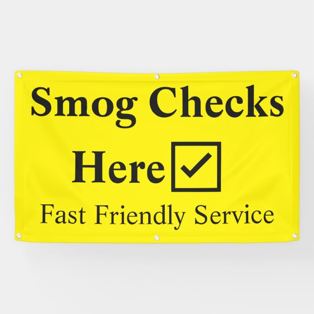 Smog-Karo Hier 1,5 m Banner (Horizontal)