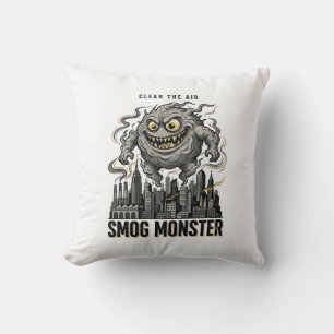 Smog-Monster-Shirt Vintage-Gravur Öko-Warnung A Kissen
