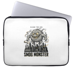 Smog-Monster-Shirt Vintage-Gravur Öko-Warnung A Laptopschutzhülle