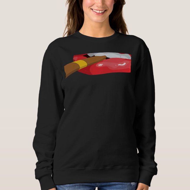 Smoke Cuban Cigar Lit Lips Smoking Graphic Sweatshirt (Vorderseite)