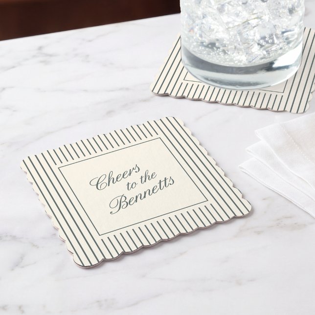 Smoked Spruce Classic Script Wedding Untersetzer (Von Creator hochgeladen)