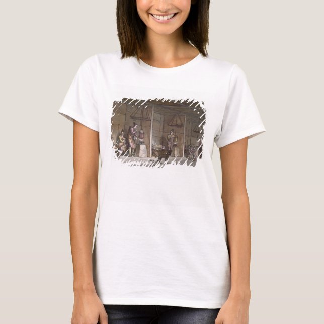 Smokehouse in Grönland (Farbgravur) T-Shirt (Vorderseite)