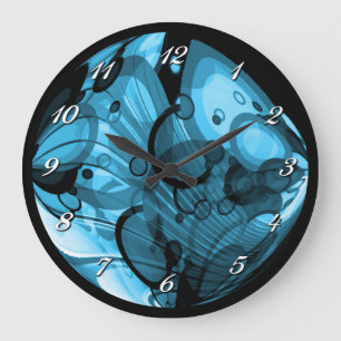 Smokey Blue Abstrakt Wall Clock Große Wanduhr