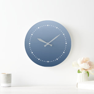 Smokey Blue Subtiles Design von Hell nach Dunkel Große Wanduhr
