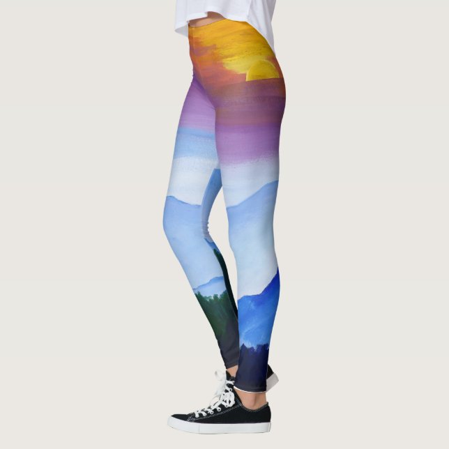 Smokey Gebirgssonnenuntergang Leggings (Links)