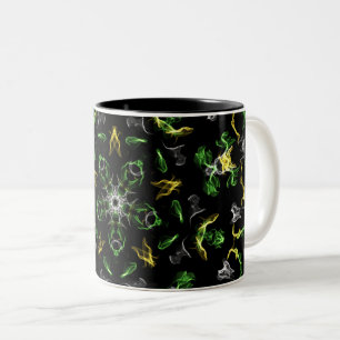 Smokey Green Mandala Digital Zeichnend Zweifarbige Tasse