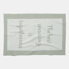 Smokey grün - Weiß Geschirrtuch