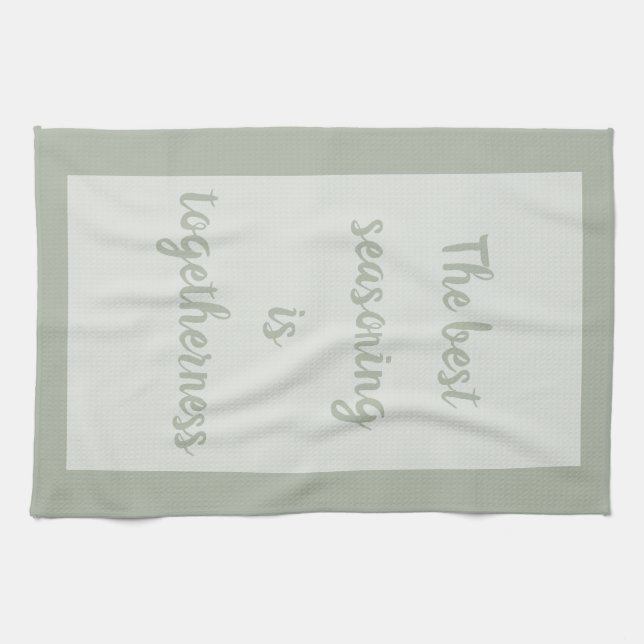 Smokey grün - Weiß Geschirrtuch (Horizontal)