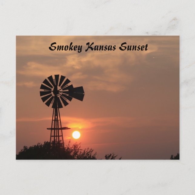 Smokey Kansas Sunset Postkarte (Vorderseite)