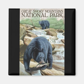 Smokey Mountain Black Bear Fishing Kühlschrankmagn Magnet