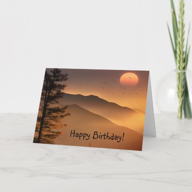 Smokey Mountains glücklich Geburtstag Dankeskarte (Vorderseite)