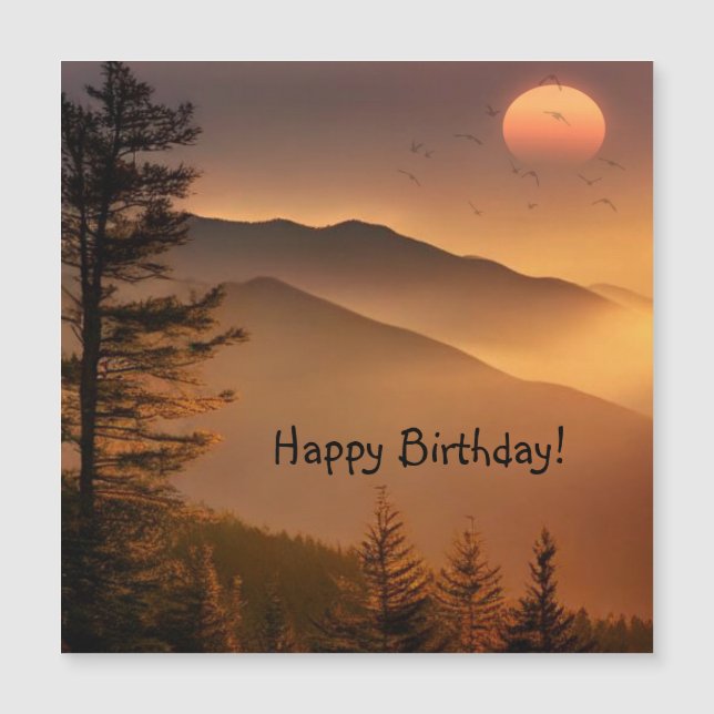 Smokey Mountains glücklich Geburtstag Magnetkarte (Vorderseite)