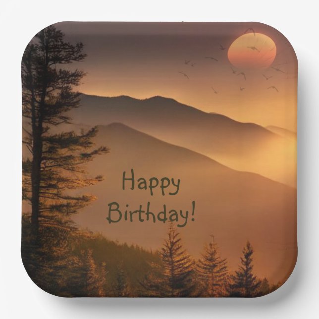 Smokey Mountains Pappteller (Vorderseite)