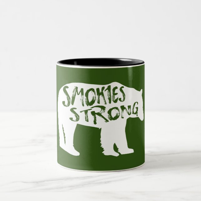 Smokies Starker Bär Zweifarbige Tasse (Mittel)