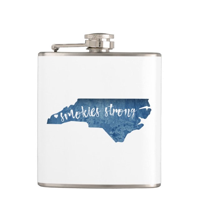 Smokies Strong North Carolina Wood Gran Flachmann (Vorderseite)