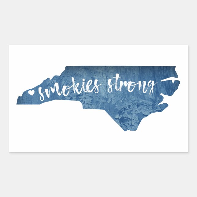 Smokies Strong North Carolina Wood Gran Rechteckiger Aufkleber (Vorderseite)