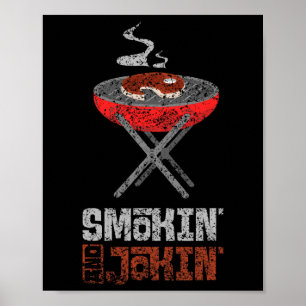 Smokin' and Jokin' Grill Fleisch Rbecue Grillen Gr Poster