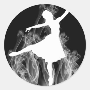 Smokin' Ballerina auf schwarz Runder Aufkleber