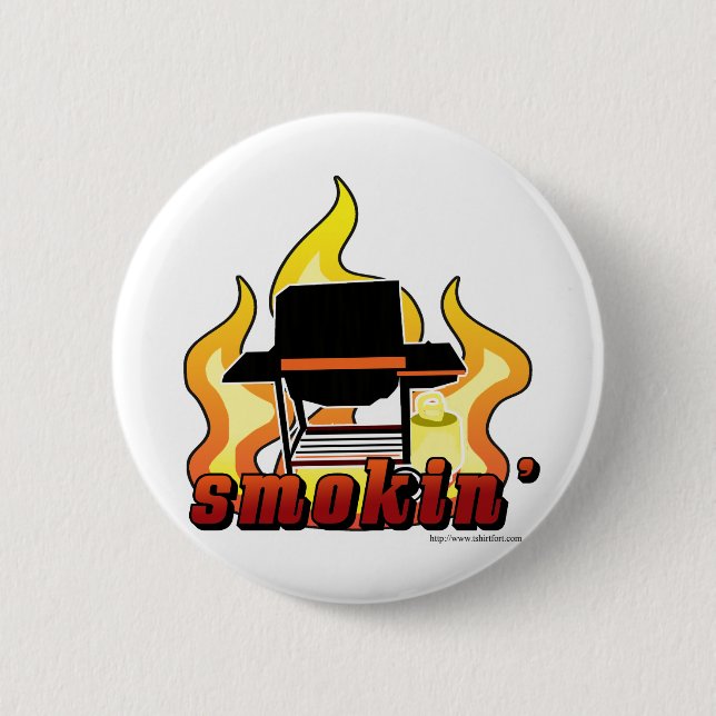 Smokin GRILLEN-Liebhaber Button (Vorderseite)