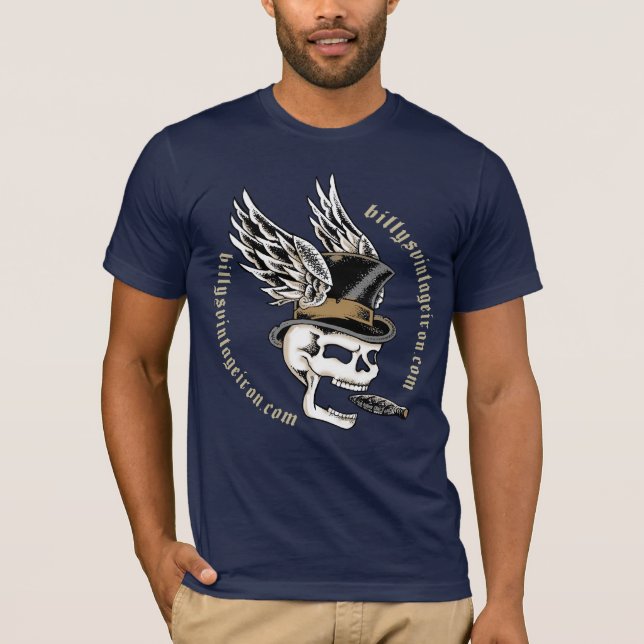 Smokin Schädel-Flügel T-Shirt (Vorderseite)