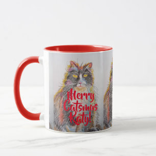 Smoking-Cat-Merry-Catsmus-Rot-Tasse-Weihnachten Tasse