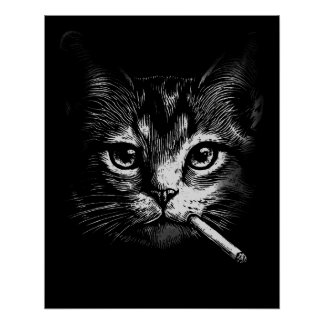 Smoking Cat  Poster