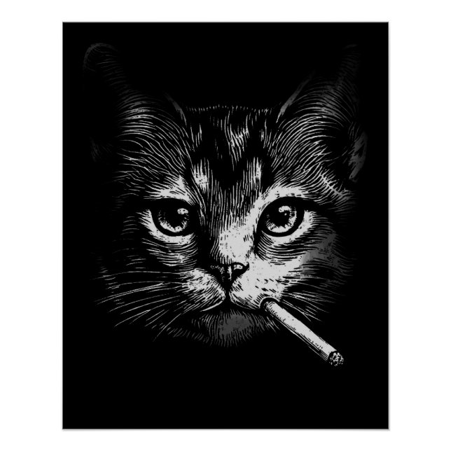 Smoking Cat  Poster (Vorderseite)