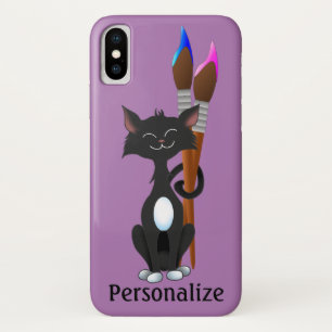 Smoking-Catze mit Künstlerpinseln Case-Mate iPhone Hülle