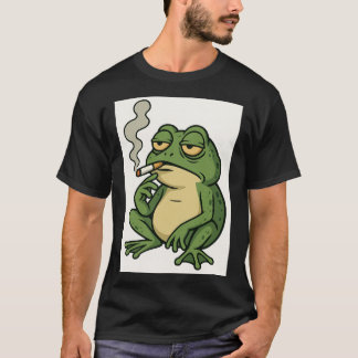 Smoking Frog Cartoon T-Shirt Lustiges Chill-Frosch