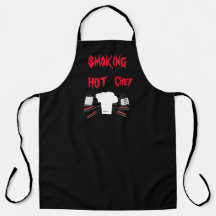 Smoking Hot Chef All-Over Druckschürze, groß