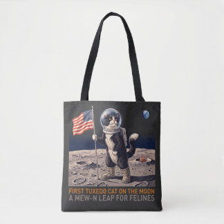 Smoking-Katze auf dem Mond-Astronaut lustiges Retr Tasche