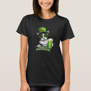 Smoking-Katze Bier St. Patricks Tag Neigt zu Shena T-Shirt