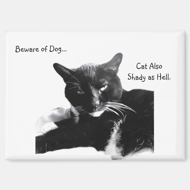 Smoking-Katze mit zweideutigem Lächeln  Magnet (Vorderseite)