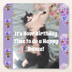 Smoking-Katze Niedliche Lustige Katzen Alles Gute  Rechteckiger Pappuntersetzer