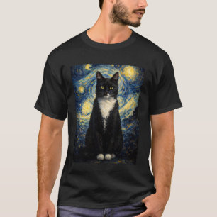 Smoking-Katze Sternennacht Van Gogh inspirierte Ma T-Shirt