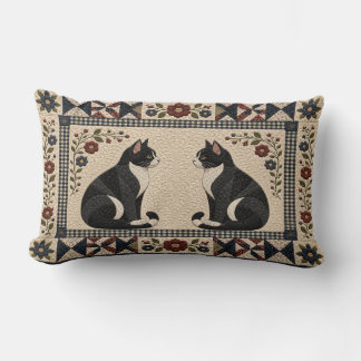 Smoking-Katzen-Quilt Lendenkissen