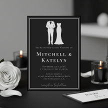 Smoking & Kleid Minimaler Rand Schwarze Hochzeit
