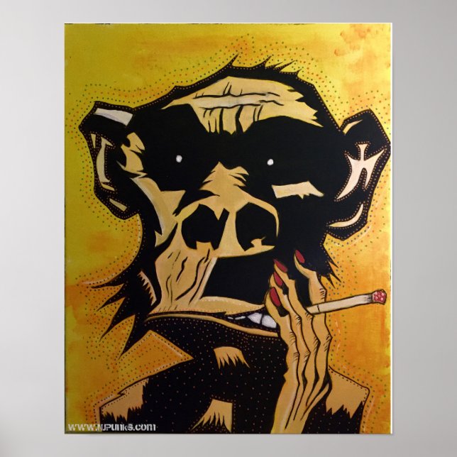 Smoking Monkey Poster by NJPunks (Vorne)