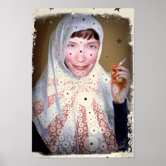 Smoking Nun Canvas Print Poster (Vorne)