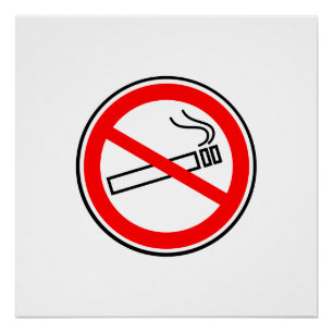 Smoking Red Circle Sign Poster
