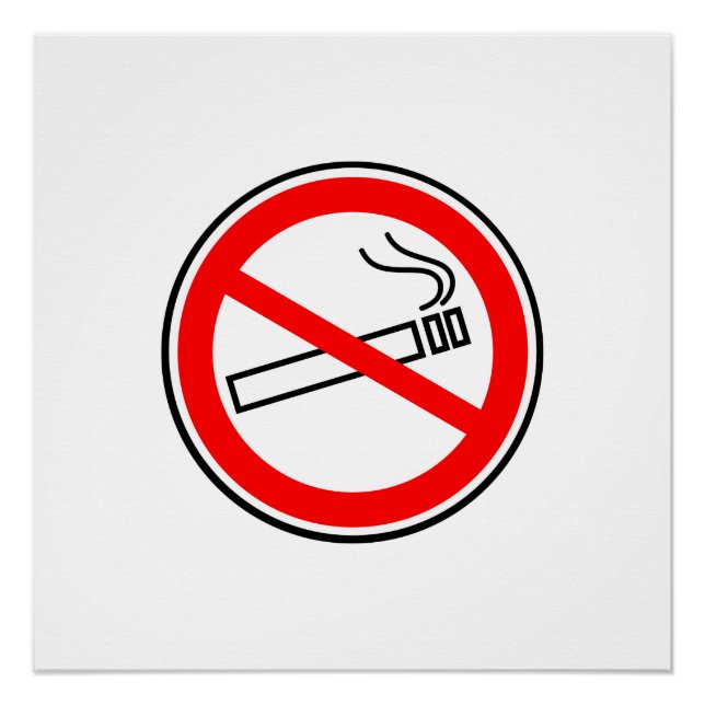 Smoking Red Circle Sign Poster (Vorderseite)