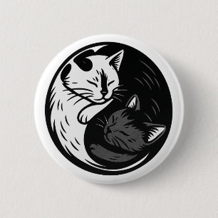 Smoking / Schwarze Katze Yin Yang Knopf von Phil E Button